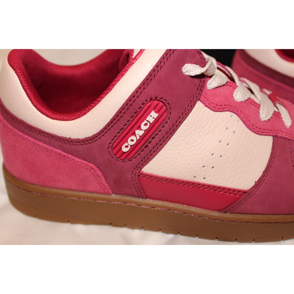 Coach C201 Suede Leather Low Top Sneakers SZ‎ 9 NIB PINK - Picture 5 of 8